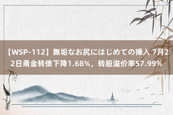 【WSP-112】無垢なお尻にはじめての挿入 7月22日甬金转债下降1.68%，转股溢价率57.99%