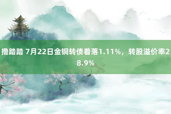 撸踏踏 7月22日金铜转债着落1.11%，转股溢价率28.9%