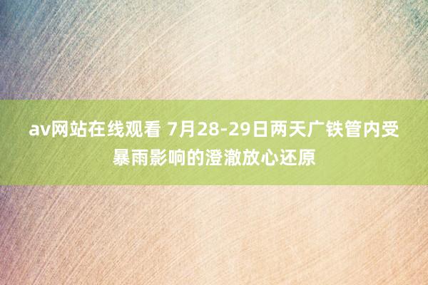 av网站在线观看 7月28-29日两天广铁管内受暴雨影响的澄澈放心还原