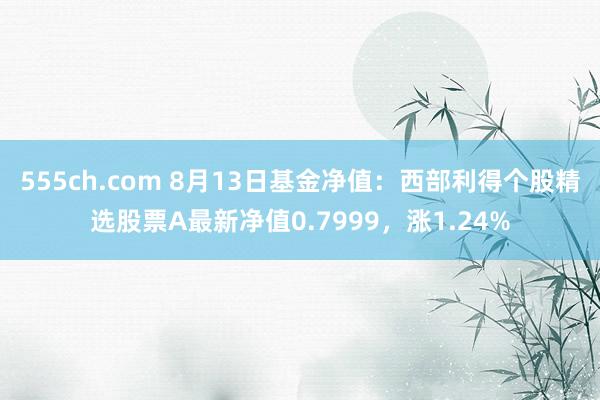 555ch.com 8月13日基金净值：西部利得个股精选股票A最新净值0.7999，涨1.24%