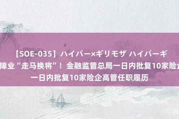 【SOE-035】ハイパー×ギリモザ ハイパーギリモザ Ami 保障业“走马换将”！金融监管总局一日内批复10家险企高管任职履历